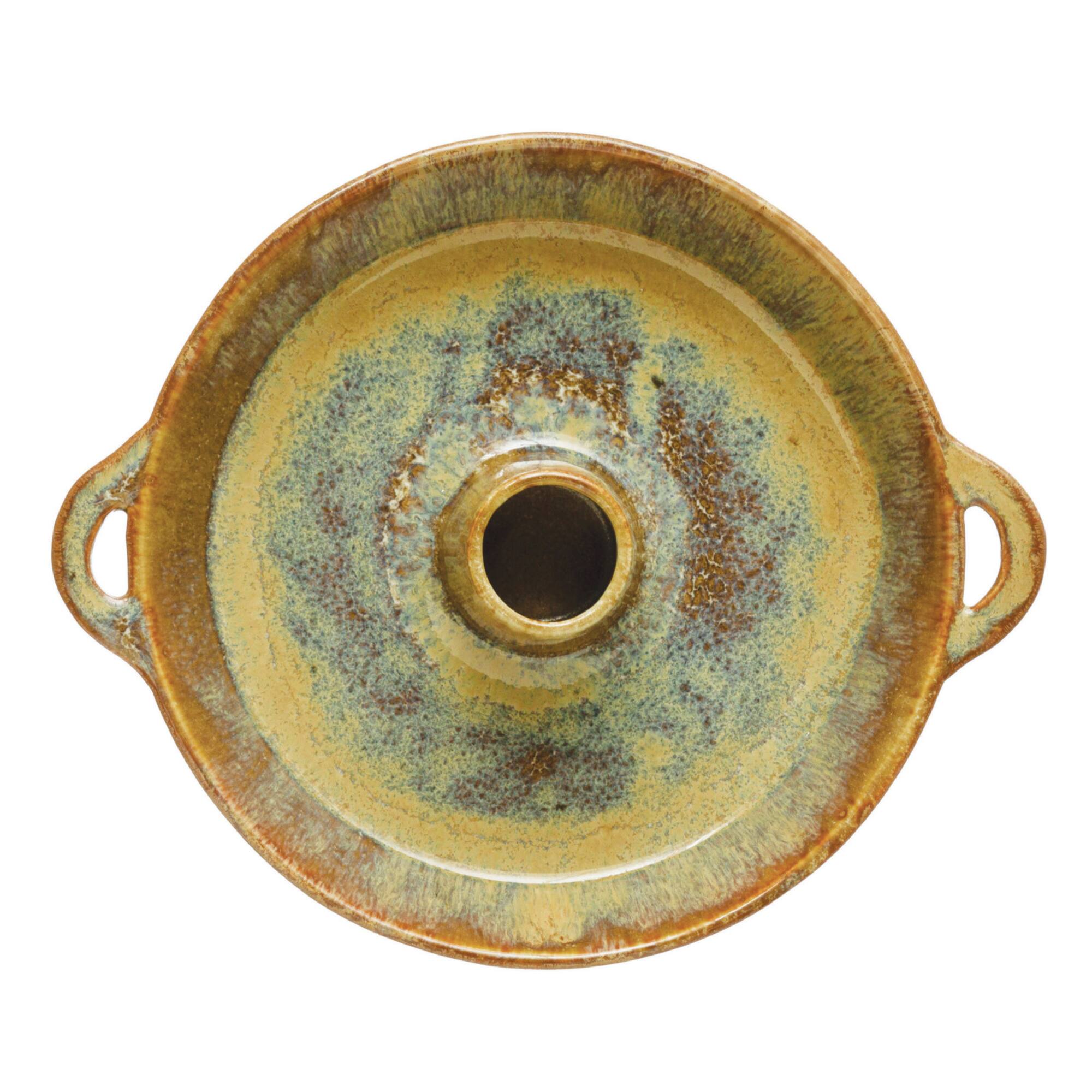 Hello Honey® 10.5" Brown Stoneware Dish with Toothpick Holder